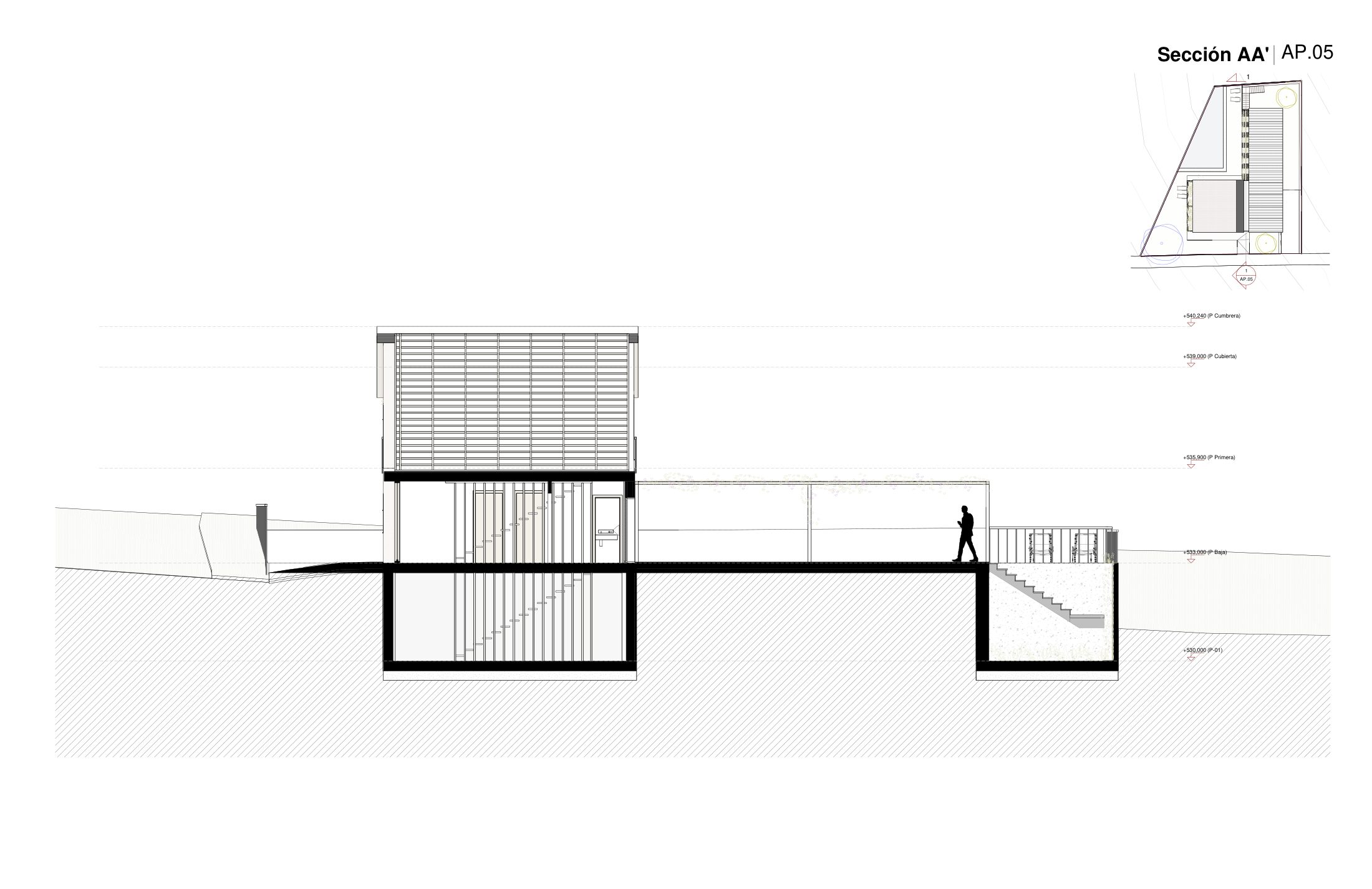 L-House — sección AA'