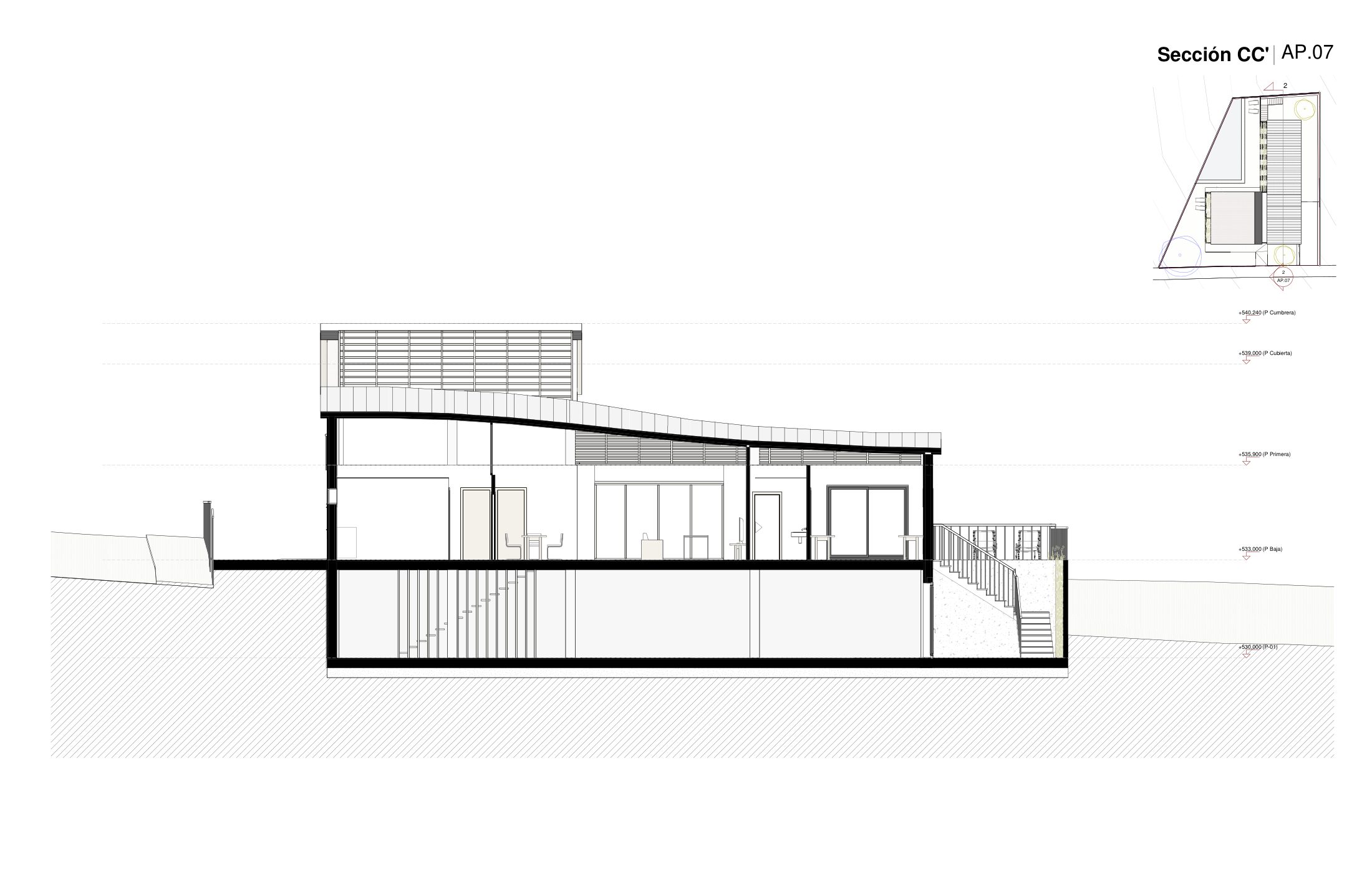 L-House — sección CC'